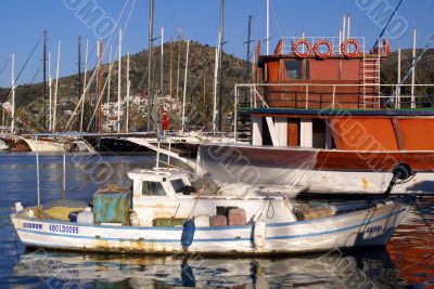 Boats in marina