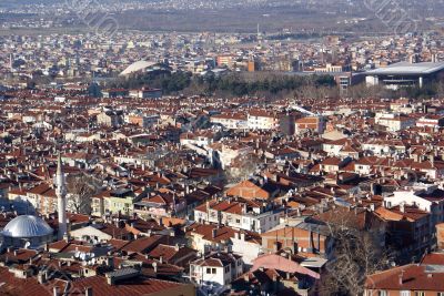 Mosque and houses in Bursa