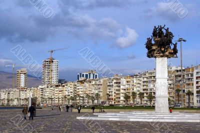 Sea shore and monument