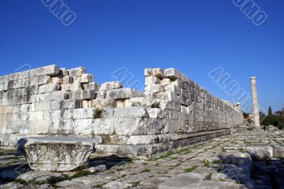 Sarcophagus, wall and column