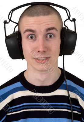 Man in ear-phones