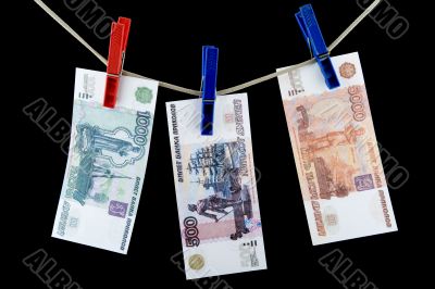 paper money on black