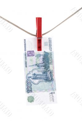 paper money on white background