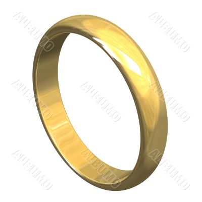 Isolated Wedding Ring In Gold 3D
