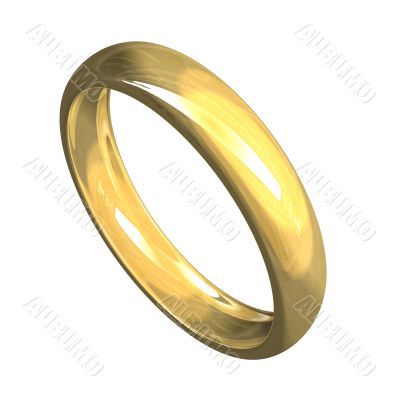 Isolated Wedding Ring In Gold 3D