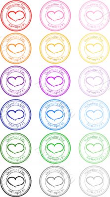 Stamp with the image of heart.