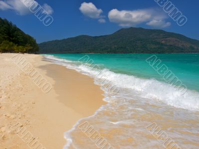 Boat on a tropical beach