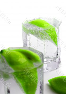 water with lime