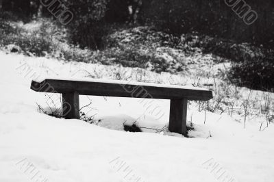 black and white bench