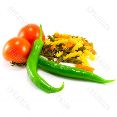 fresh vegetables and pasta