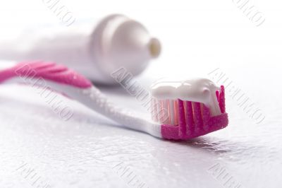 toothpaste and toothbrush