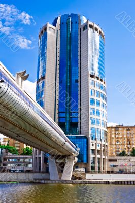 Bridge Bagration and business skyscraper