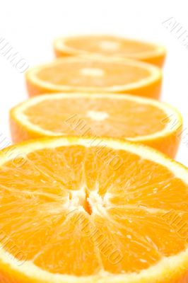 fresh oranges halves