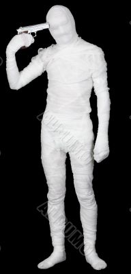 The bandaged man self-murderer