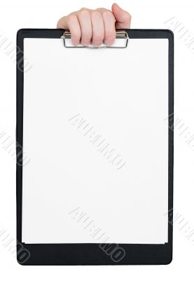 Frame formed a hand with tablet