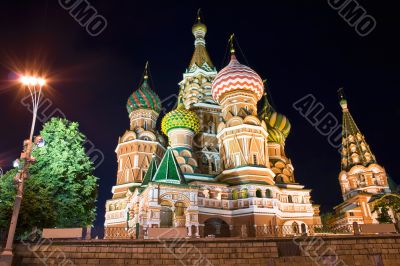 Saint Basil`s Cathedral at night