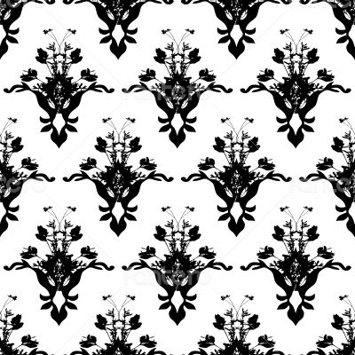 floarl black wall