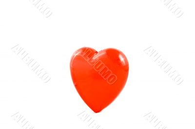 red valentine heart on white