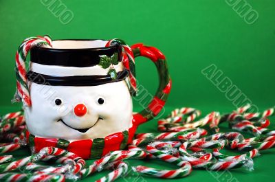 Snowman and candy canes