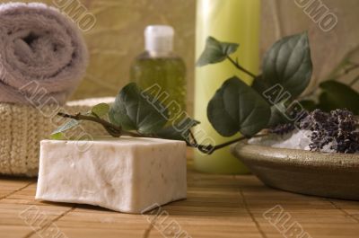 lavender bath items. aromatherapy