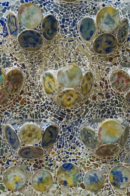 Detail of the ceramics from the Casa Batllo in Barcelona, Spain