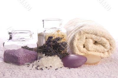lavender bath items. aromatherapy