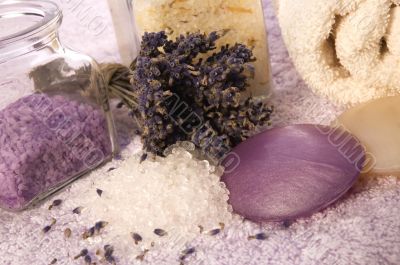 lavender bath items. aromatherapy