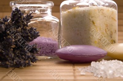 lavender bath items. aromatherapy