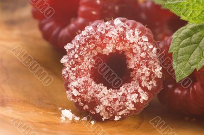 sweet raspberries and fresh mint