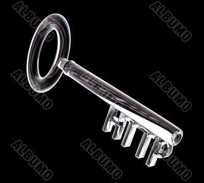 key in glass HTTP text 3d made