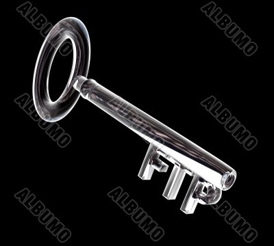 key in glass FTP text 3d made