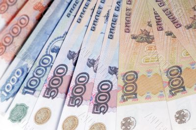 Russian paper currency closeup