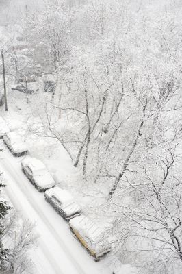 Winter parking car