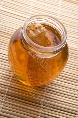 fresh honey with honeycomb