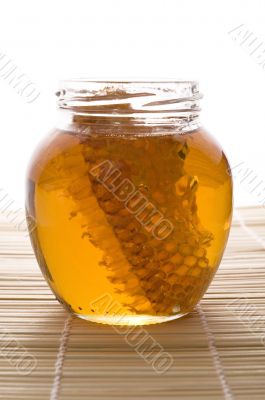 fresh honey with honeycomb