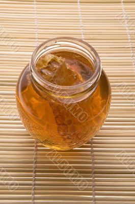 fresh honey with honeycomb