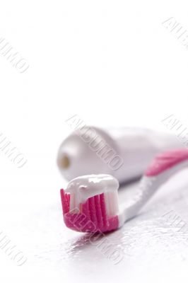 toothpaste and toothbrush