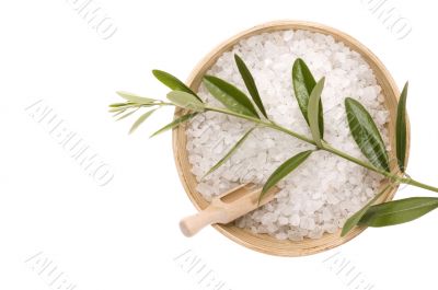 spa. bath salt and olive branch