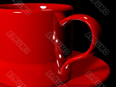 Red cup and the saucer