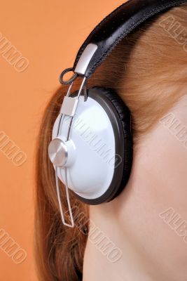 The woman in headphones