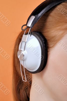 The woman in headphones