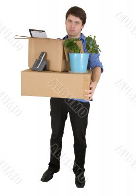 The young man moves in other office