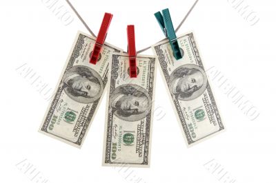 big banknote on white background