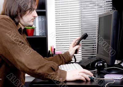 man work in office