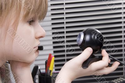 girl and web camera