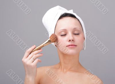 woman with make up brush