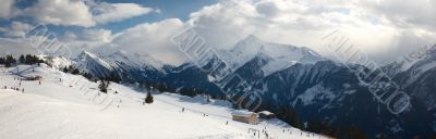 Panoramic view Alps in Austria