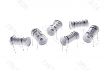 hair rollers on white
