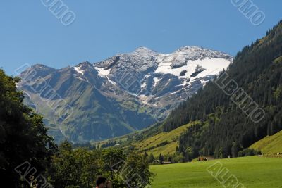 Snow peak of Grossglockner mountain
