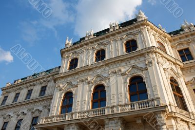 Facade of Belvedere palace in Vienna